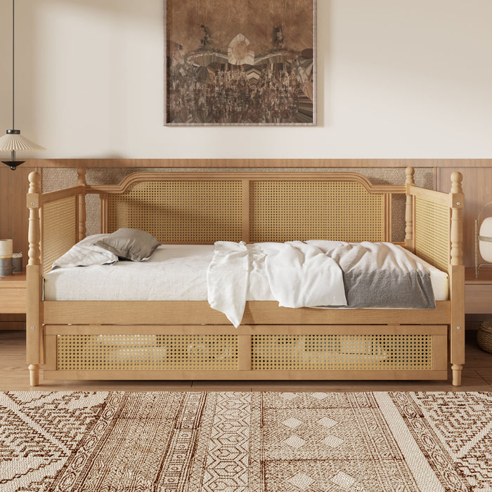 Full Size Daybed With 2 Drawers - Walnut Hearth and Haven