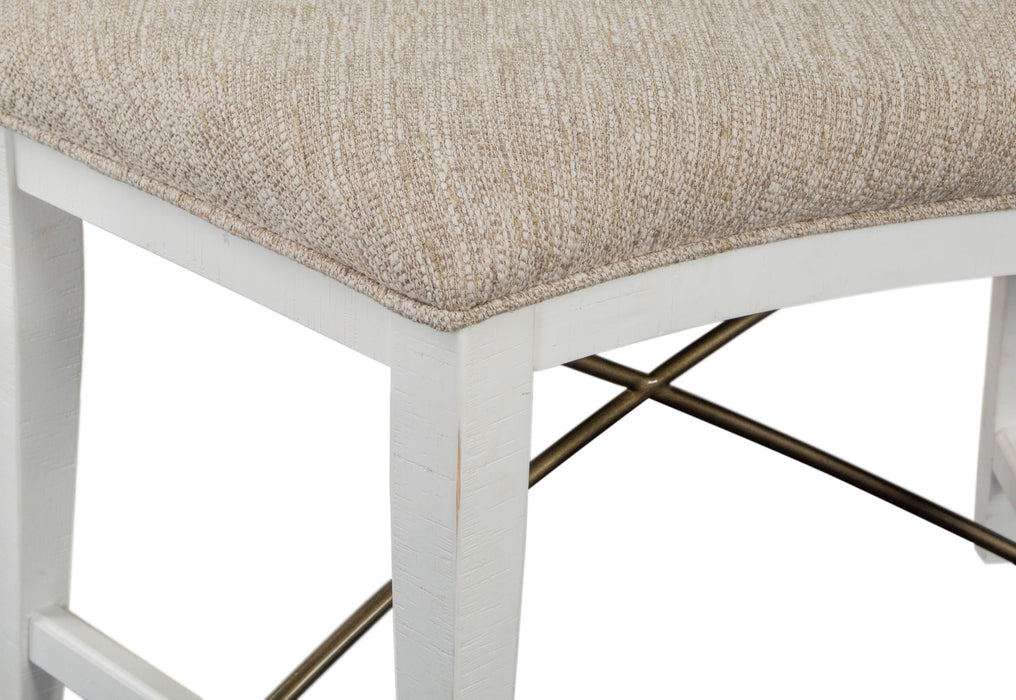 Heron Cove - Curved Bench With Upholstered Seat - Chalk White Magnussen Furniture