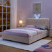 Upholstered Bed With Oversized Rabbit Ear Headboard, LED Lights & 4 Storage Drawers Home Essentials