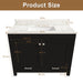 Bathroom Vanity Set, Sink And Faucet Holes Included - Black Home Essentials