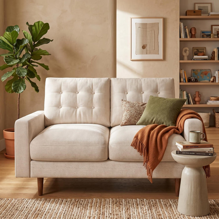 Loveseat Sofa, Tufted Back Upholstered 2 Seat Couch US Pride