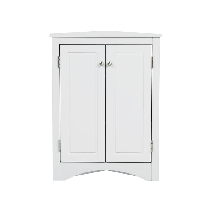Triangle Bathroom Storage Cabinet With Adjustable Shelves, Freestanding Floor Cabinet For Home Kitchen Hearth and Haven