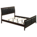 Eastern King Panel Bed With Upholstered Headboard And Footboard - Cappuccino Furniture Max