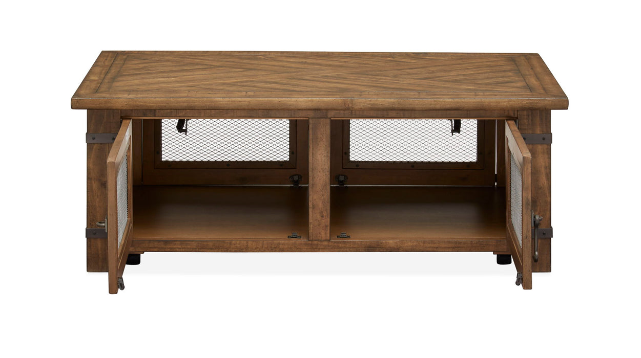 Chesterfield - Top Storage Cocktail Table With Casters - Farmhouse Timber Magnussen Furniture