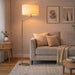 Serene - Floor Lamp With Rotary Switch Base Linen Shade - Brushed Nickel / White Ashcroft Furniture