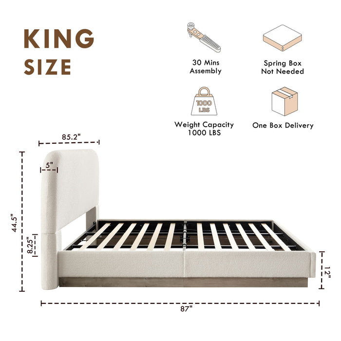 Linton - Upholstered Platform Bed With Curved Headboard House & Home Furniture