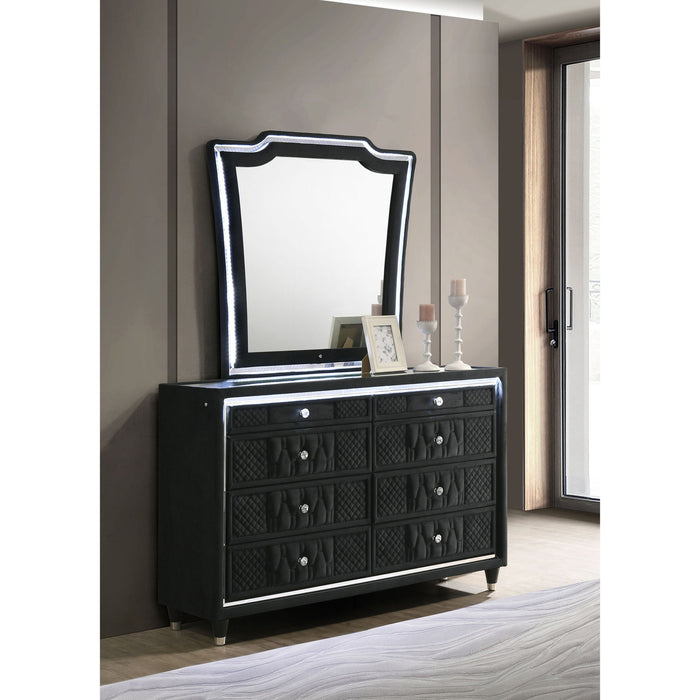 Mika - 8 Drawer LED Dresser With Mirror - Black Furniture Max