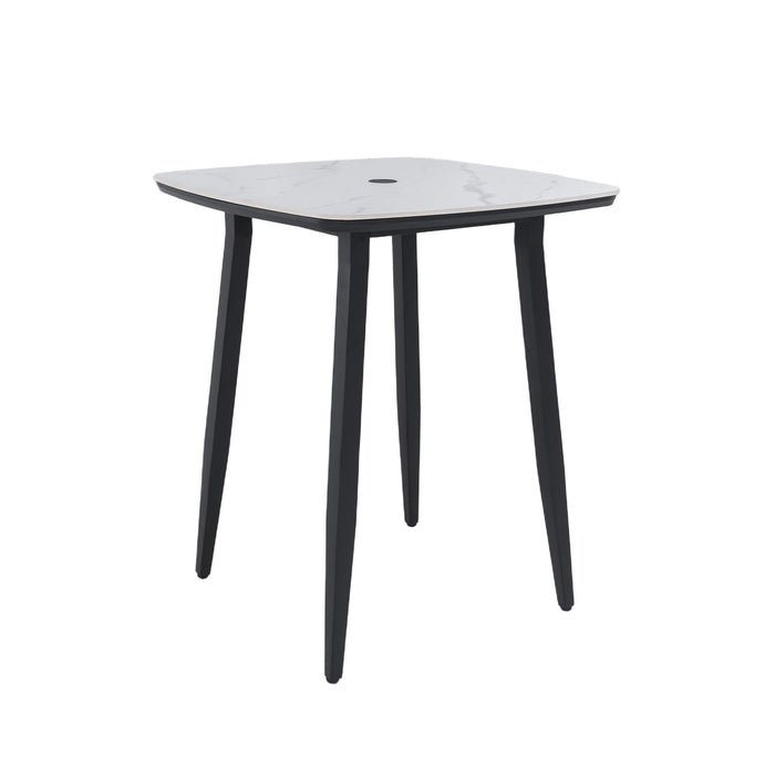 5 Piece Outdoor Bar Set With Table And Swivel Stools - Carbon / Ember Black Life Outside