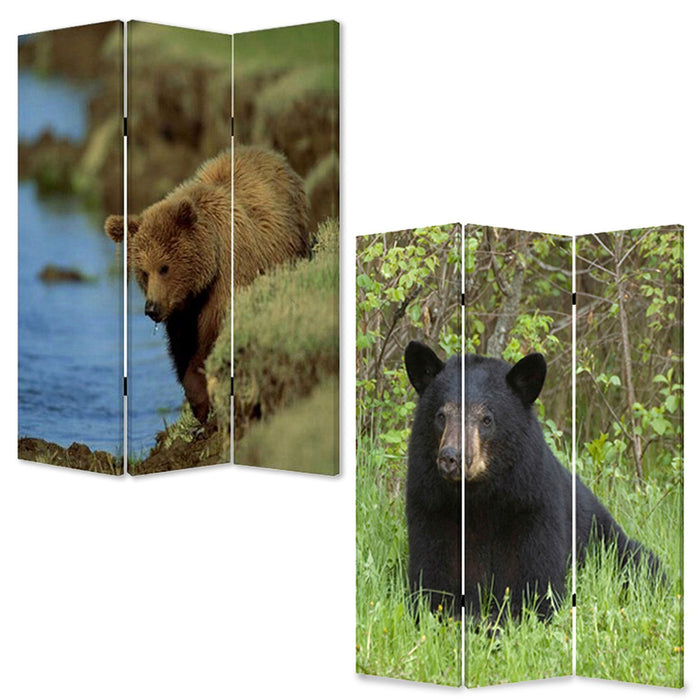 Wood Canvas Bear Screen - Multi Color