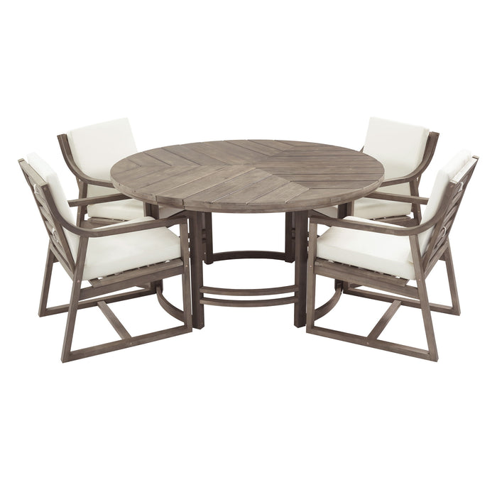 5 Piece Outdoor Dining Set, Patio Table And Chairs With Umbrella Hole Hearth and Haven