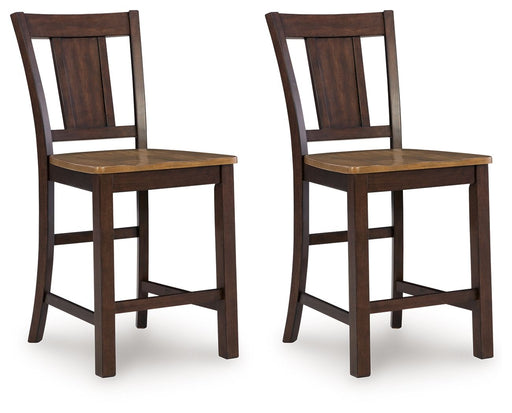 Rylandeen - Barstool (Set of 2) - Light Brown / Dark Brown Signature Design by Ashley®