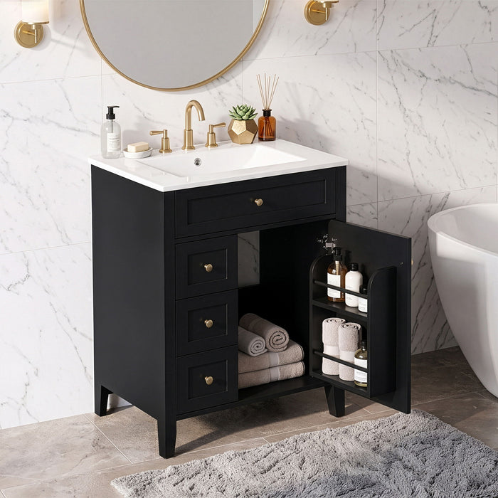 Modern Black Bathroom Vanity With Sink Hearth and Haven