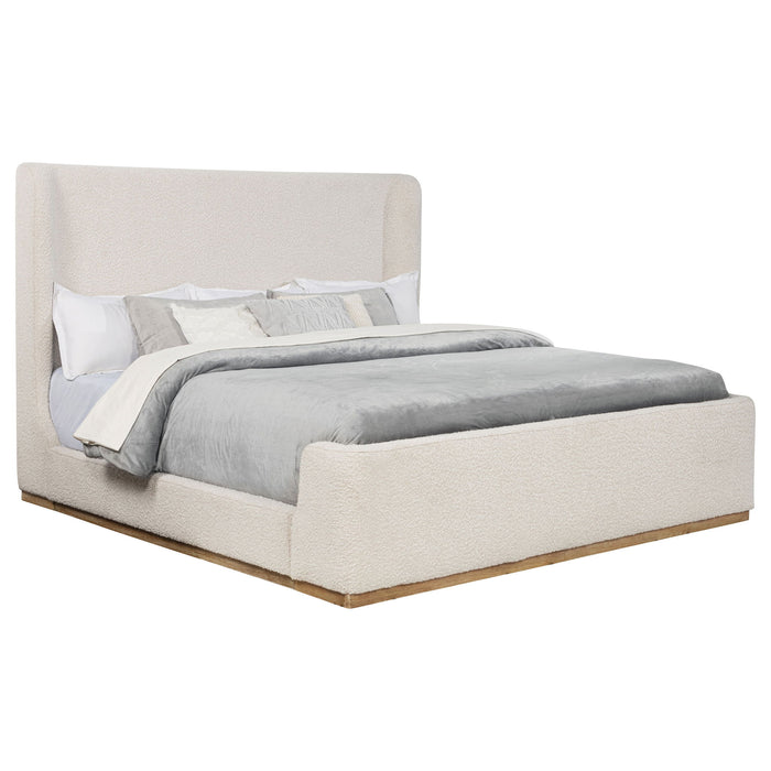 Kensington - Eastern King Sleigh Bed With Tall Wingback Headboard - Cream Furniture Max