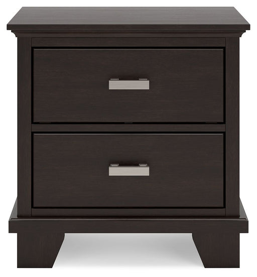Covetown - Two Drawer Night Stand - Dark Brown Signature Design by Ashley®