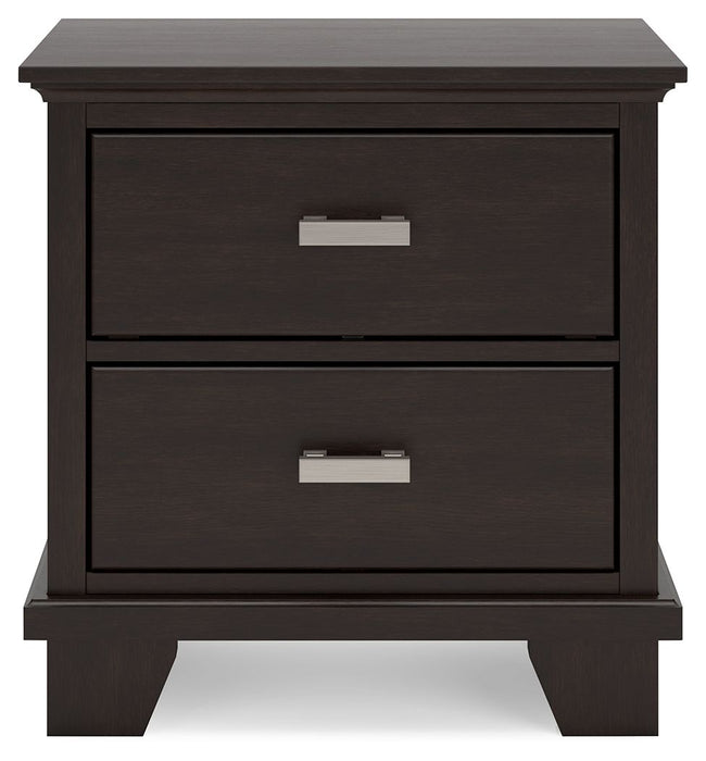 Covetown - Two Drawer Night Stand - Dark Brown Signature Design by Ashley®