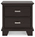 Covetown - Two Drawer Night Stand - Dark Brown Signature Design by Ashley®