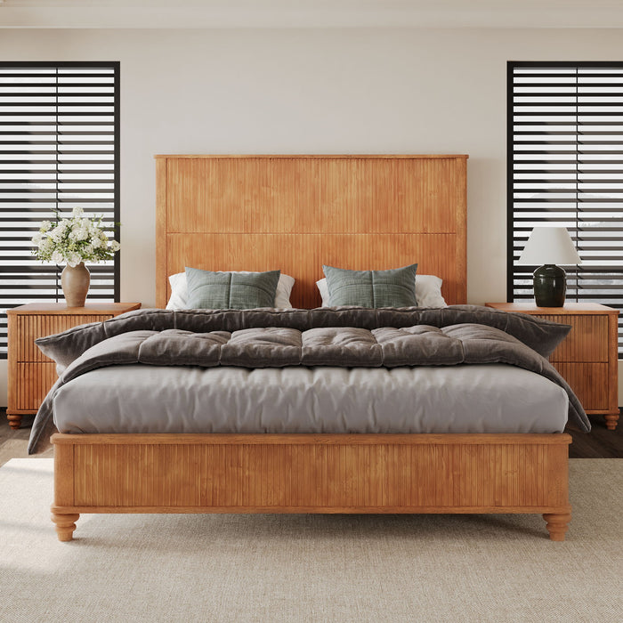 Platform Bed Frame & Tall Headboard Home Essentials