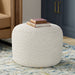 Chantal - Round Pouf - White Simpli-Home