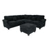 Modern Sectional Set With Corner Wedge, Loveseat, Ottoman & 2 Pillows Home Essentials