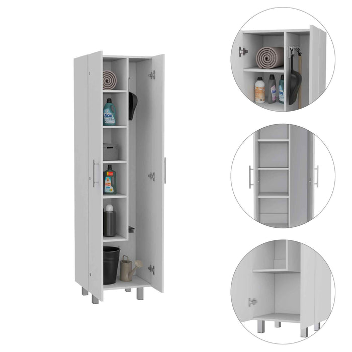 Versatile Tall Pantry Or Laundry Cabinet - White