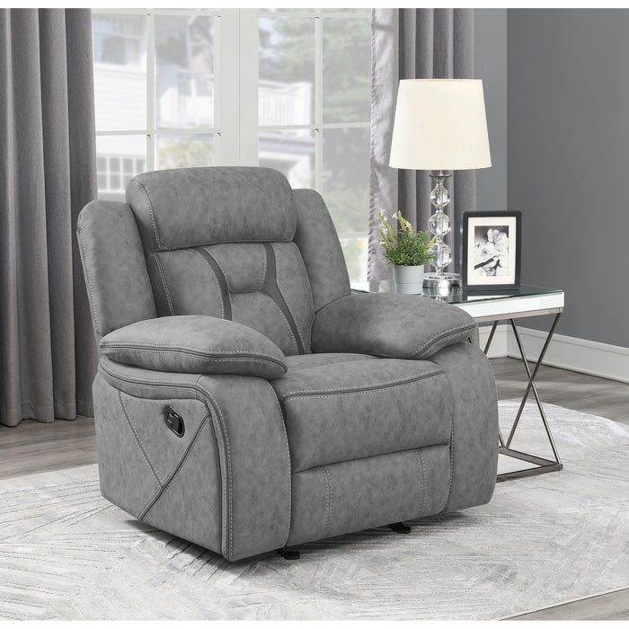 Endra - Upholstered Glider Recliner Chair With Smooth Gliding Motion - Gray