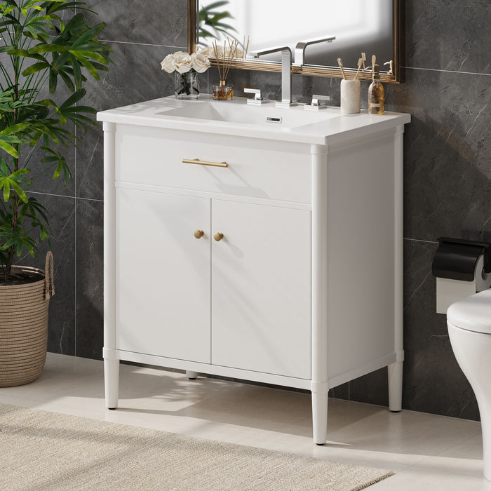 Bathroom Vanity With Sink, Soft Close Doors And Adjustable Shelf
