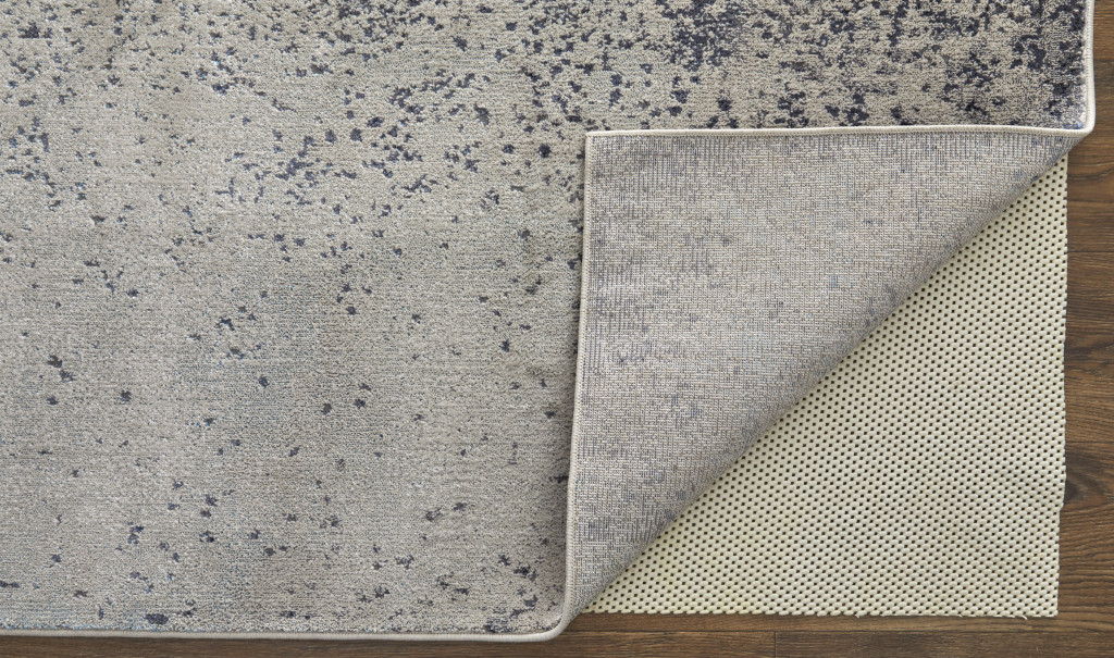 8' x 10' Abstract Power Loom Area Rug - Ivory And Blue