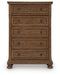 Zackaryn - Five Drawer Chest - Warm Brown Signature Design by Ashley®