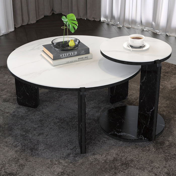 Round Coffee & End Table Set Home Essentials