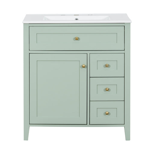Bathroom Vanity With Sink, 3 Drawers And Adjustable Shelf Hearth and Haven