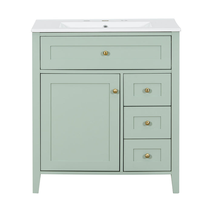 Bathroom Vanity With Sink, 3 Drawers And Adjustable Shelf Hearth and Haven