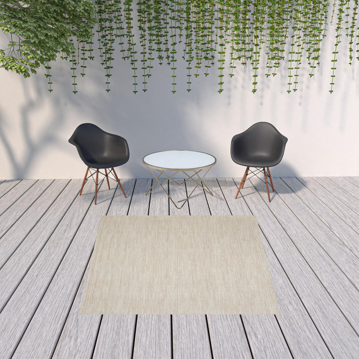 7' X 7' Square Non Skid Indoor / Outdoor Area Rug - Ivory / Beige