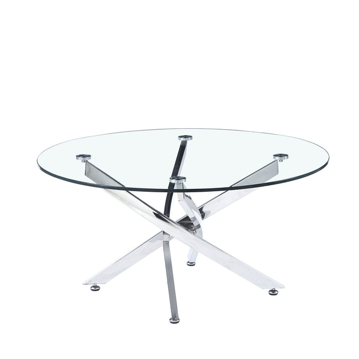 Round Table With Angular Slanted Legs Home Essentials