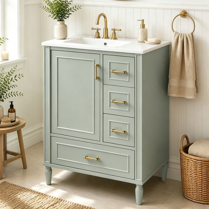Modern Bathroom Vanity With Sink, Soft Close Doors, 3 Drawers Hearth and Haven