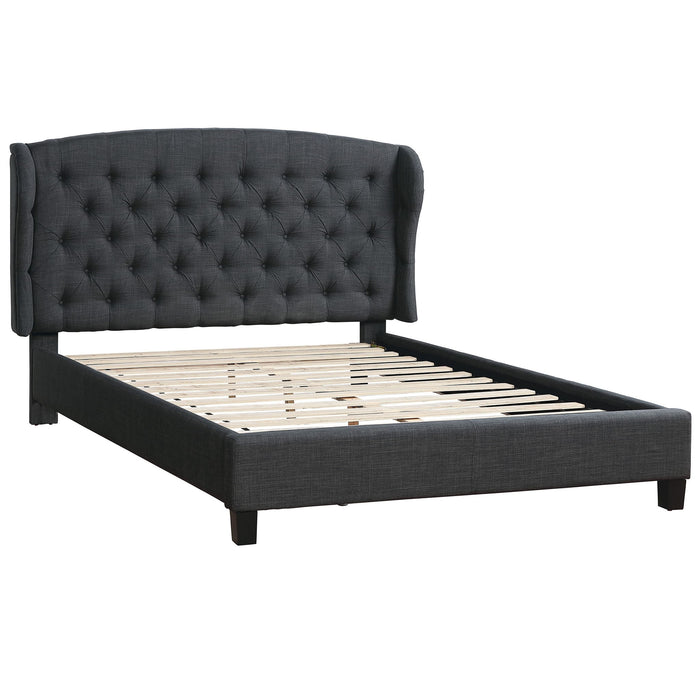 Bed With Adjustable Button Tufted Headboard Home Essentials