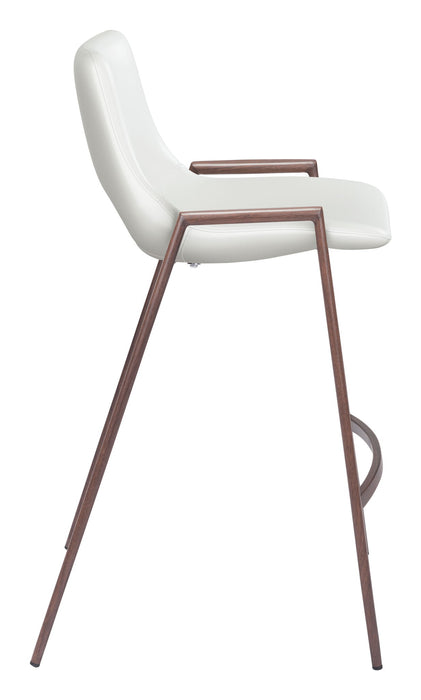 Desi - Counter Stool With Walnut Legs (Set of 2) Zuo Modern