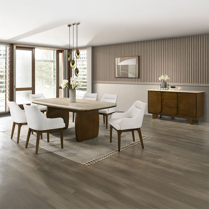 Kasha - Side Chair Set of 2) - Chenille / Vintage Oak