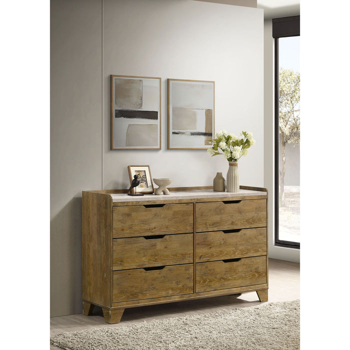 Packard - 6 Drawer Dresser - Oak Furniture Max