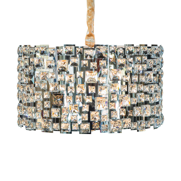 Michael Amini Lighting - Facets 6-Light Crystal Chandelier - Chrome Michael Amini