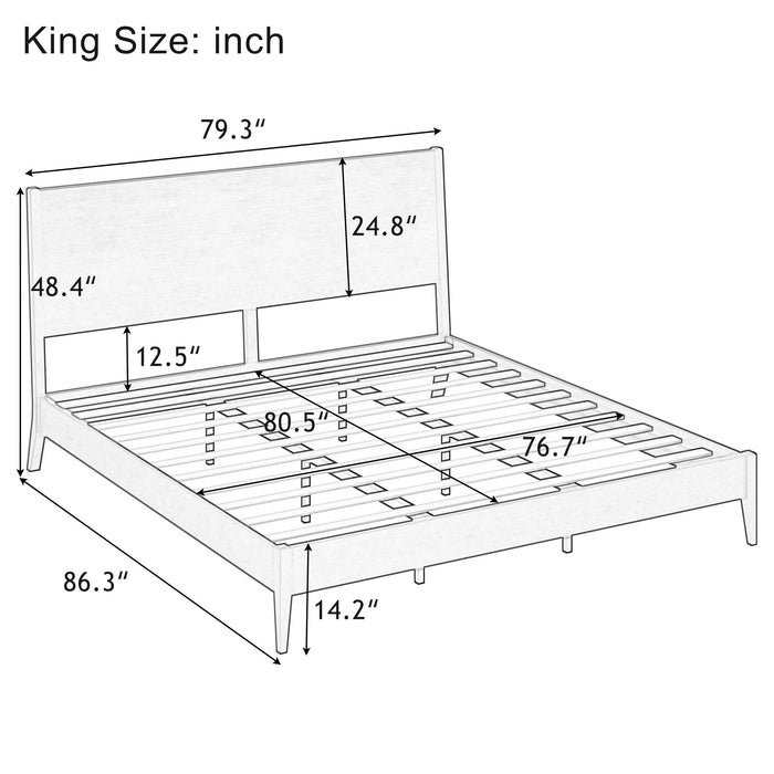 Modern Sled Platform Bed Frame With Slats Hearth and Haven