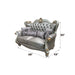 Versailles - Loveseat With 4 Pillows - Silver Synthetic Leather & Antique Platinum ACME