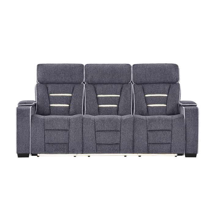 Austin - Reclining Sofa With Storage Arms - Gray Global Furniture USA