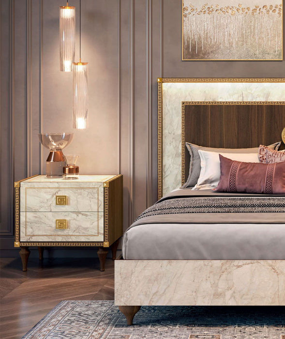 Romantica - Nightstand - Light Beige / Brown Walnut Arredoclassic Italy