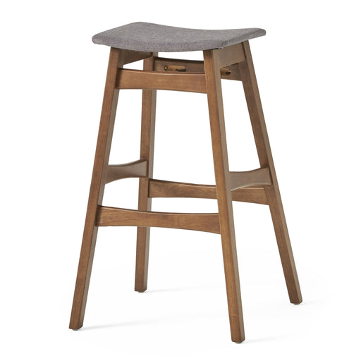 Mid Century Modern Bar Stool Set With Upholstered Seating Noble House