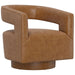 Swivel Accent Chair With Geometric Backrest Emerald Home
