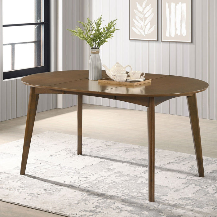 Thomson - Oval Dining Table With Removable Leaf - Walnut Furniture Max
