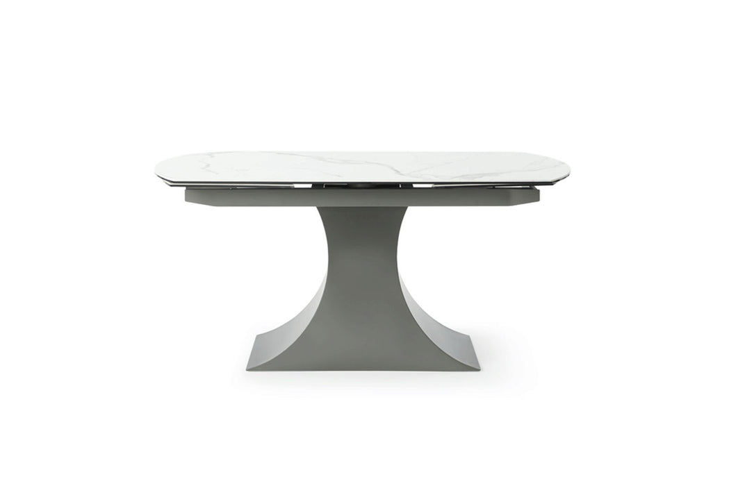 9035 - Marble Dining Table - White / Dark Gray Extravaganza Collection