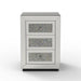 3 Drawer Nightstand With Glass Accents, Bedside Table For Bedroom - Silver Home Essentials