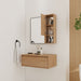 30" Wall Mounted Dressing Table With Mirror, Frame Storage Cabinet, Soft Close Door - Imitative Oak Home Essentials