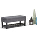 Saxon - Upholstered Transitional Storage Ottoman Bench Simpli-Home